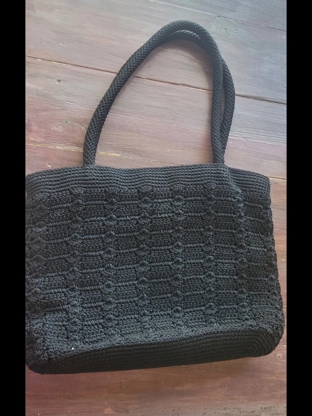 The Sak Black Crochet Shoulder Tote